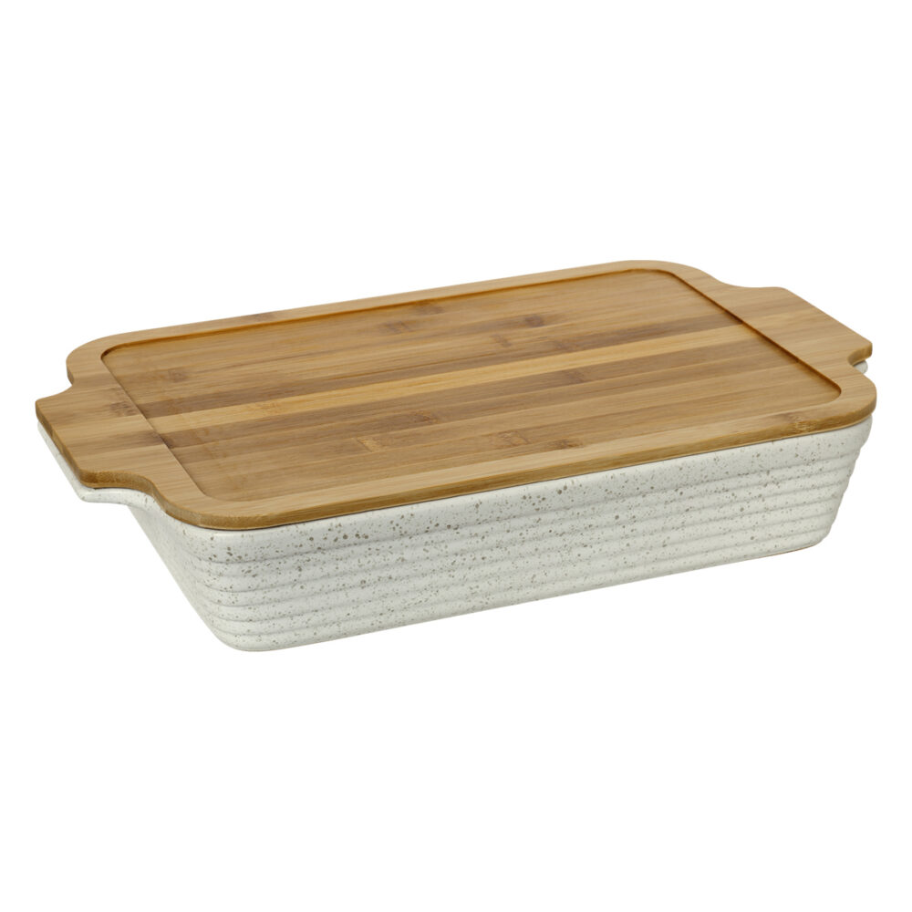 Senso bamboo lid Πυρίμαχο ταψί παρ/μο με ξύλινο καπάκι 44Χ27Χ8