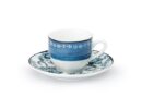 Mediterraneo blue set 6 φλυτζάνια καφέ με πιατάκι πορσελάνης 110ml