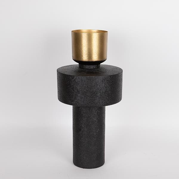 Διακοσμητικό Βάζο Μεταλλικό Μαύρο 20.5x20.5x42cm
