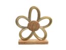 Διακοσμητικο Αλουμινιου  Flower 722 Ξυλινη Βαση Χρυσο Χρωμα 20x5x22εκ