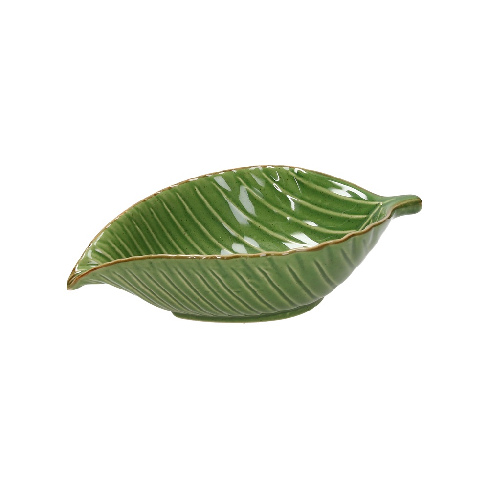 Relief zaira leaf μπολ κεραμικό πράσινο 26X14 εκ.