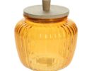 Βάζο τροφίμων γυάλινο με καπάκι bamboo 1300cc Barry Arancio