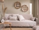 Padova 01 Ριχτάρι διθέσιου καναπέ μπεζ 180X250 75% cotton 25% polyester