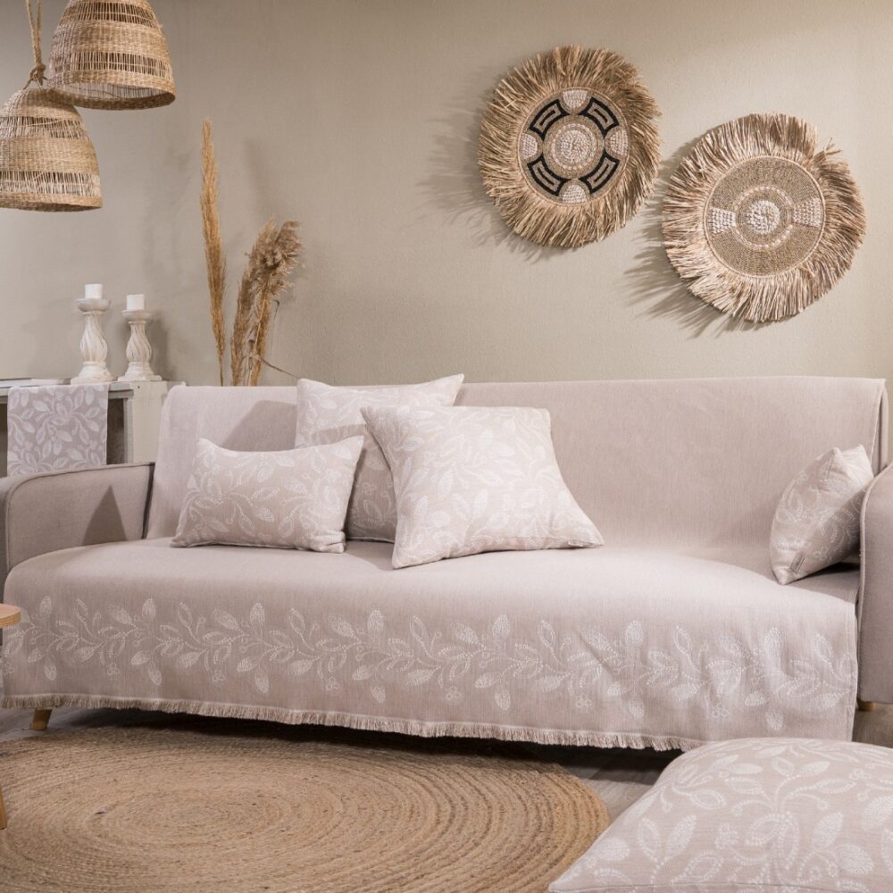 Padova 01 Ριχτάρι τριθέσιου καναπέ μπεζ 180X300 75% cotton 25% polyester