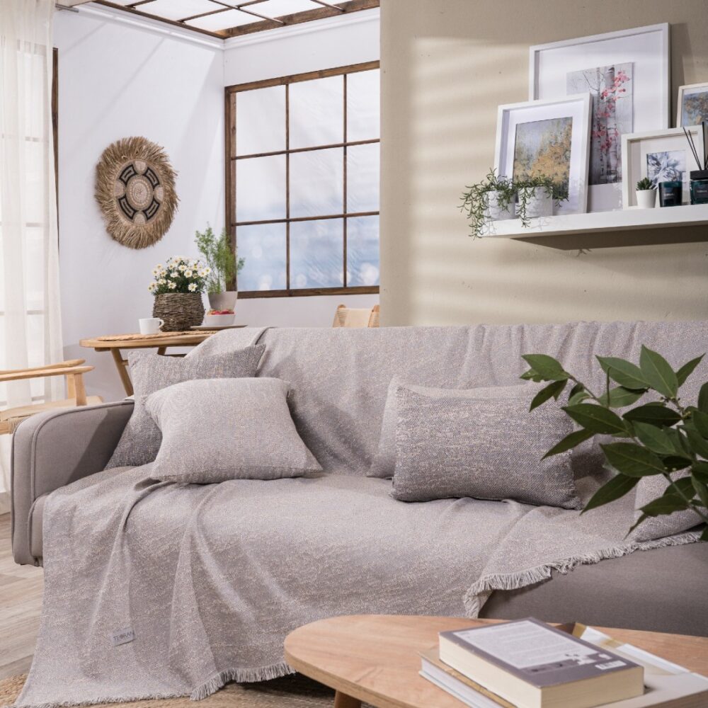 Tivoli 04 Ριχτάρι πολυθρόνας γκρι 180X150 75% cotton 25% polyester