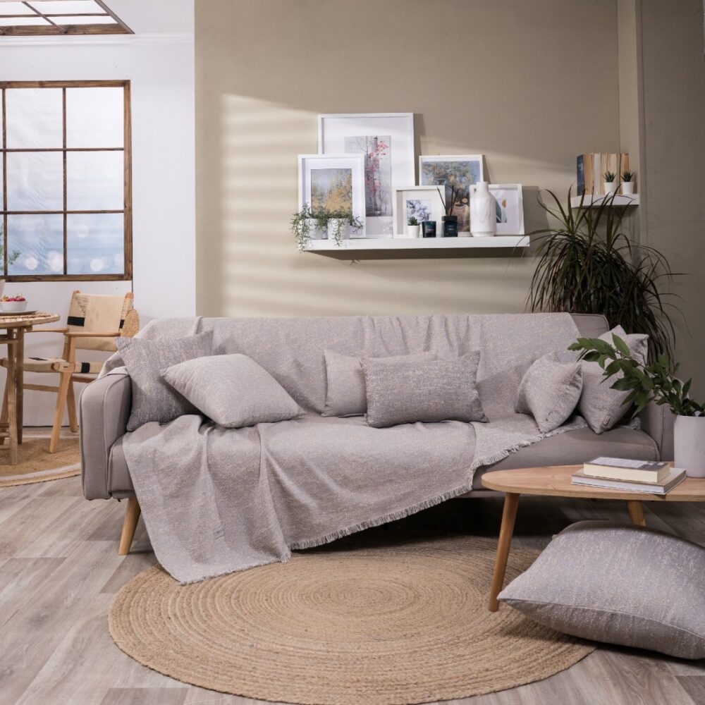 Tivoli 04 Ριχτάρι διθέσιου καναπέ γκρι 180X250 75% cotton 25% polyester