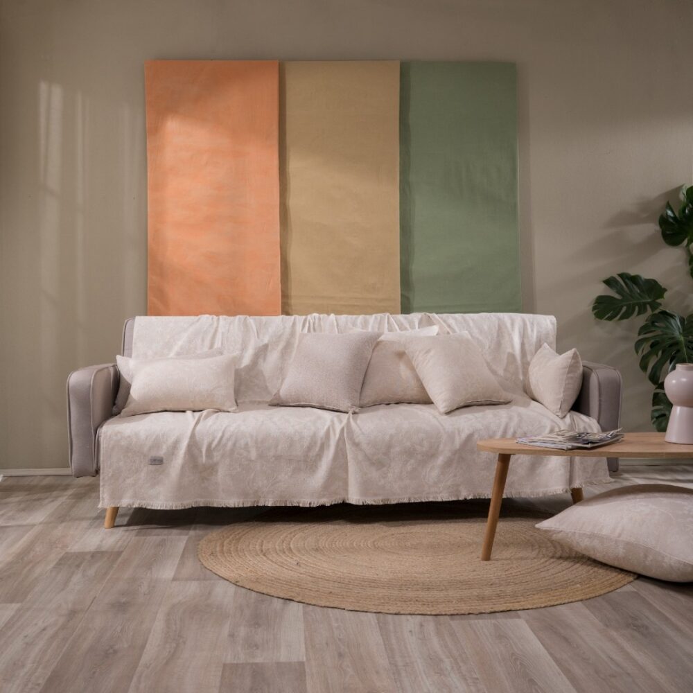 Varese 01 Ριχτάρι πολυθρόνας εκρού 180X150 75% cotton 25% polyester