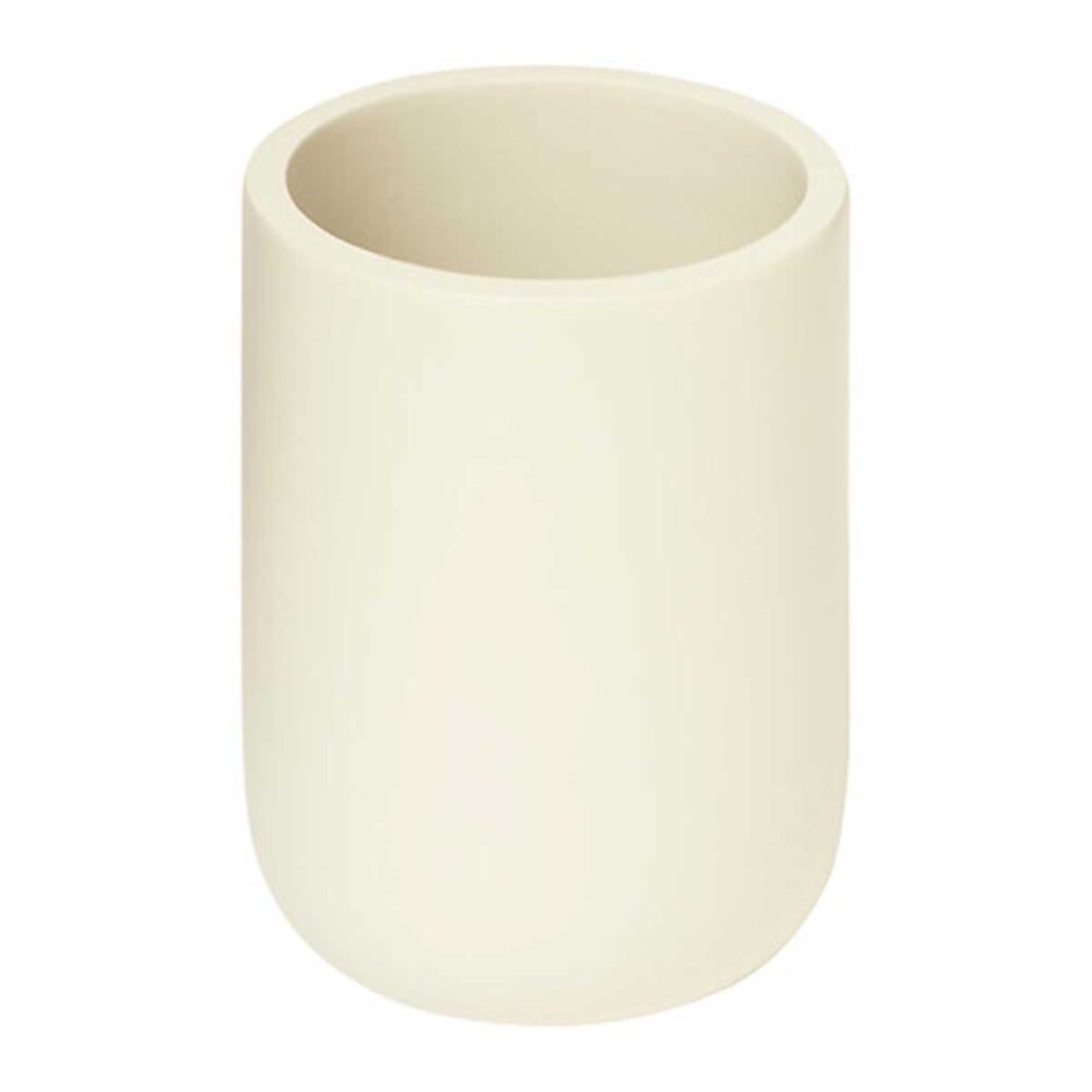 IVORY θήκη για οδοντόβουρτσες  polyresin εκρού 7.2 x 7.2 x 10.1