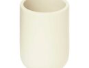 IVORY θήκη για οδοντόβουρτσες  polyresin εκρού 7.2 x 7.2 x 10.1