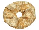 Scrunchie κοκαλάκι για τα μαλλιά  λουλούδι κίτρινο με χρυσές λεπτομέρειες 8Χ2