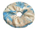 Scrunchie κοκαλάκι για τα μαλλιά φοίνικες τιρκουάζ μπέζ  χρώμα και χρυσές λεπτομέρειες 8Χ2