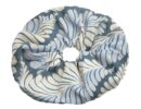 Scrunchie κοκαλάκι για τα μαλλιά φύλλο μπλέ μπέζ χρώμα και χρυσές λεπτομέρειες 8Χ2