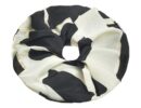 Scrunchie κοκαλάκι για τα μαλλιά  μαύρο μπέζ χρώμα και χρυσές λεπτομέρειες 8Χ2