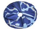 Scrunchie κοκαλάκι για τα μαλλιά μπλέ γαλάζιο χρώμα και χρυσές λεπτομέρειες 8Χ2