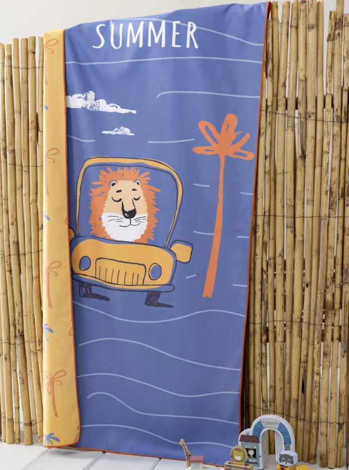 Πετσέτα Θαλάσσης δύο όψεων Lion Trip 100% microfiber και τεχνολογία quick dry 70X140