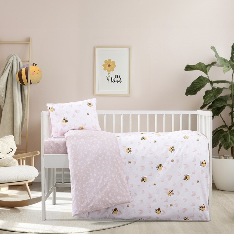 Bee Love Σετ σεντόνια κούνιας (2Χ120Χ160+1Χ30Χ40)