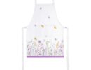 Spring Dream ποδιά κουζίνας σε λευκό και λιλά χρώμα 100% βαμβάκι