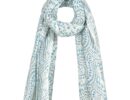 Φουλάρι παρεό σε μπλε χρώμα με σχέδια 100Χ180 100% cotton