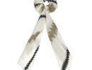 Scrunchie μπεζ με χακί μαύρες λεπτομέρειες 100% cotton